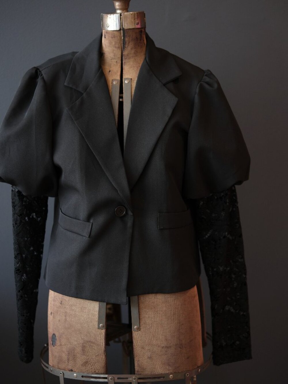 Blazer with Lace Arms